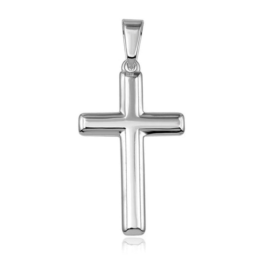 High Polished 925 Sterling Silver Plain Cross Pendant